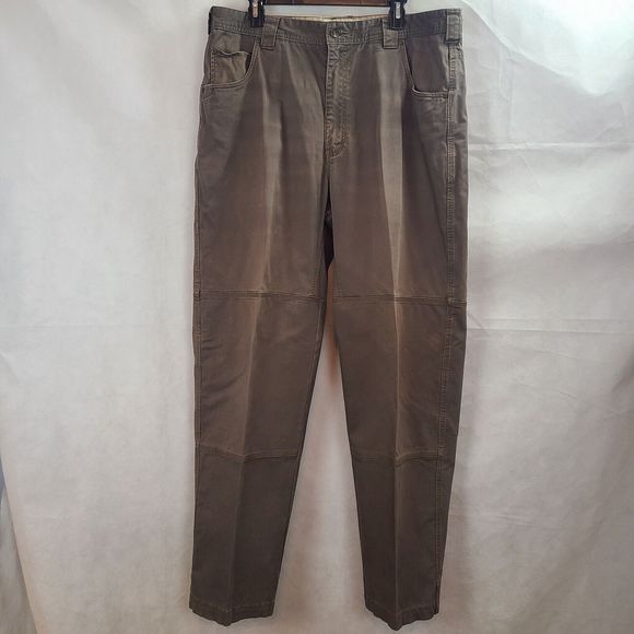 Cabela's Casuals Men's (W38 x L34) Brown Cotton Stretch Straight Leg Pants - Picture 1 of 11